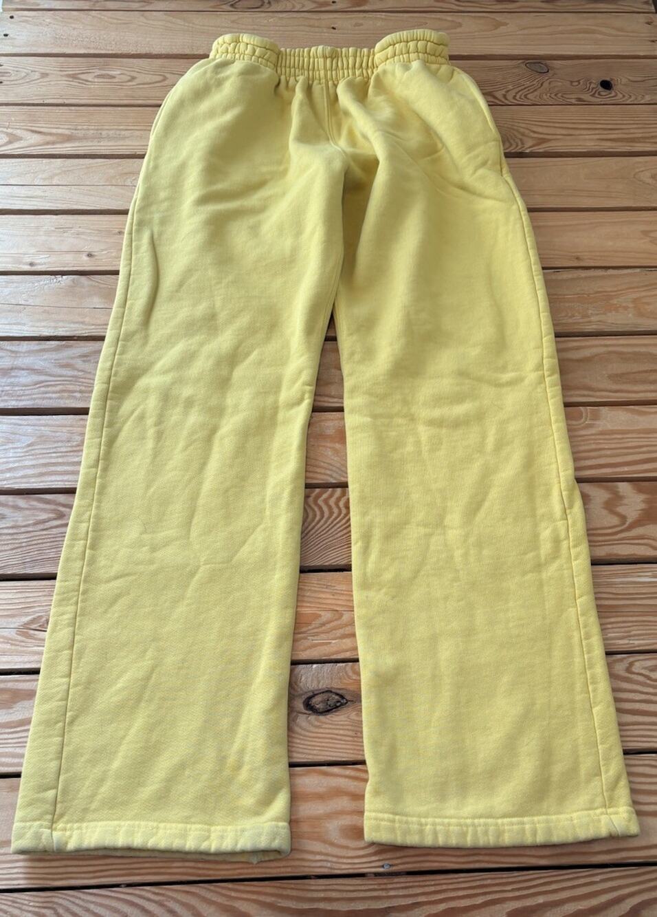 Akimbo Women’s High Waist Wide Leg Sweatpants Size L Yellow H3